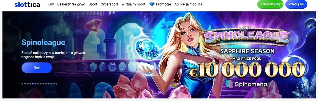 Główna strona Slottica casino